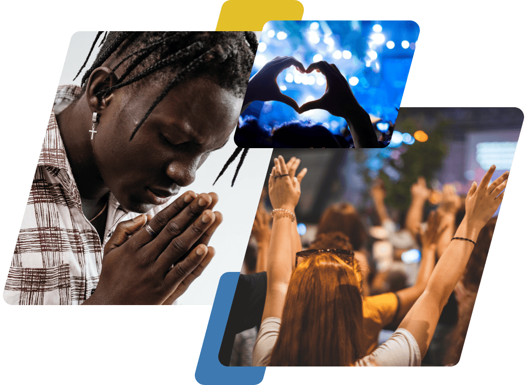 collage of people praying